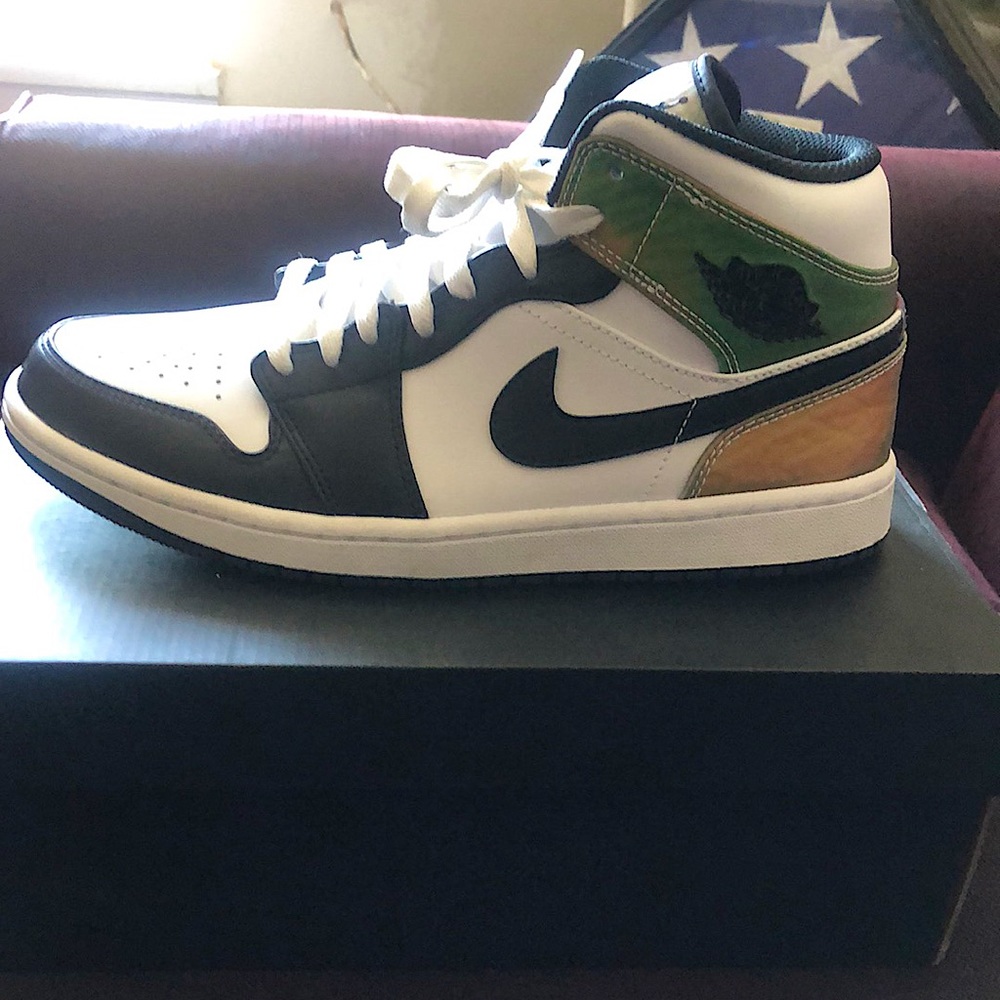 AIR JORDAN 1 MID SE white/black/blanc/noir light reflective